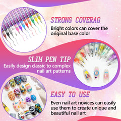 YOUSHEME waterproof nail art pens for durable wear