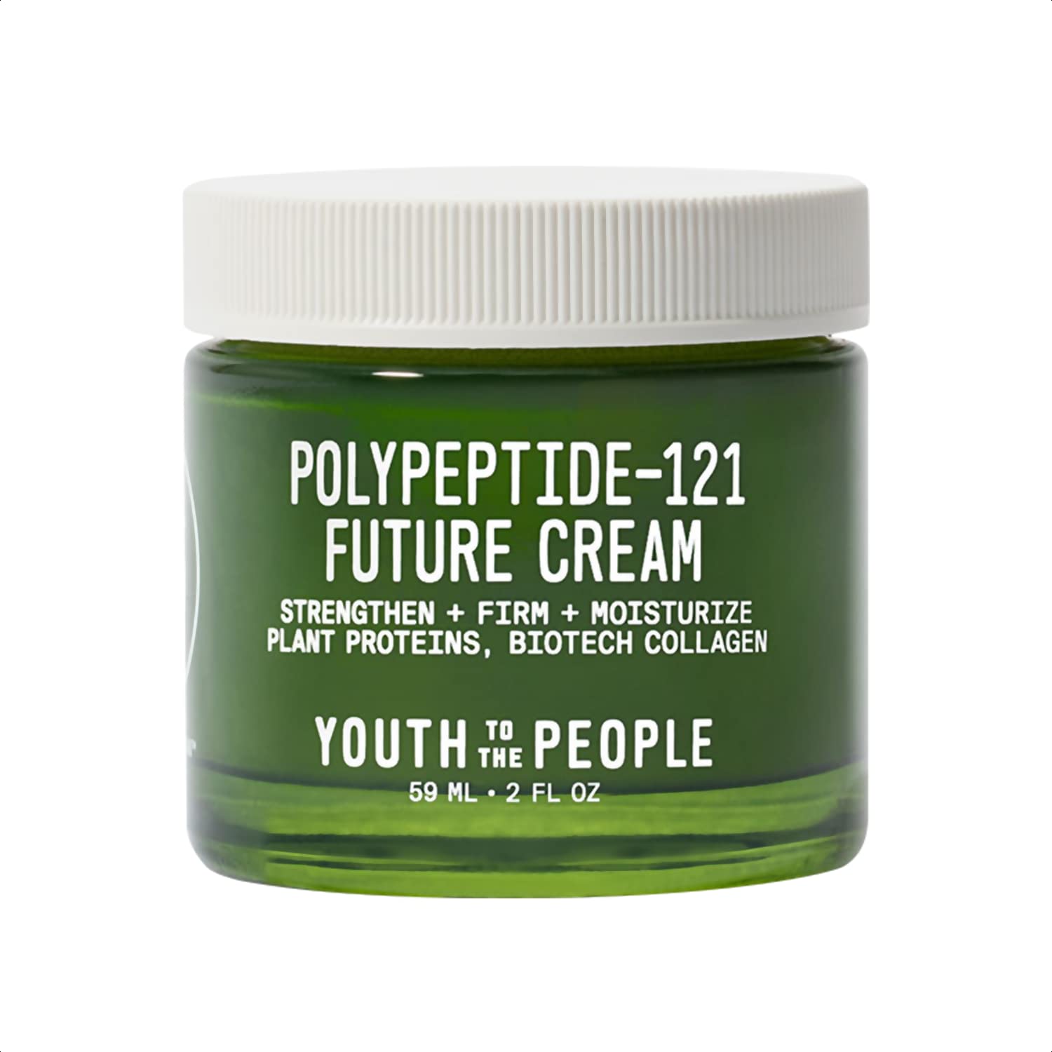 Youth To The People 121-Polypeptide Future Cream bottle shows a hydrating finish for daytime use.
