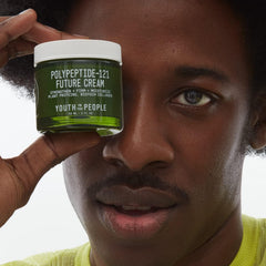 Youth To The People 121-Polypeptide Future Cream fragrance-free packaging suits sensitive skin users.