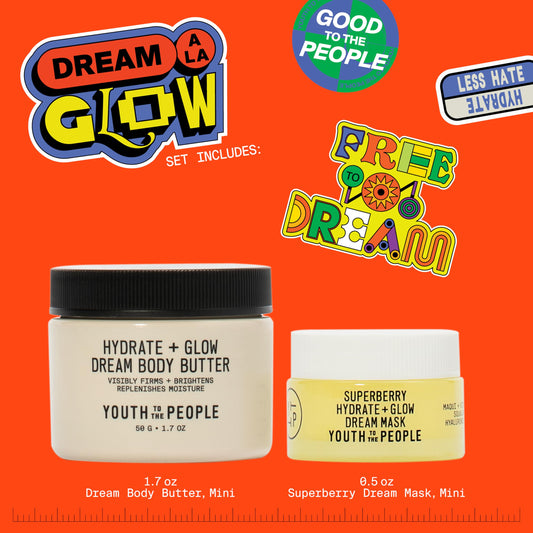 Youth To The People Dream A La Glow Set body butter for firm, moisturized skin.