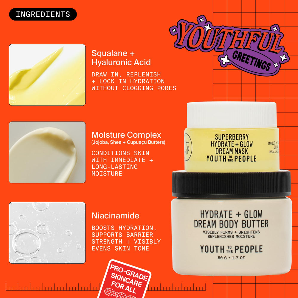 Packaging view of Youth To The People Dream A La Glow Set gift set.