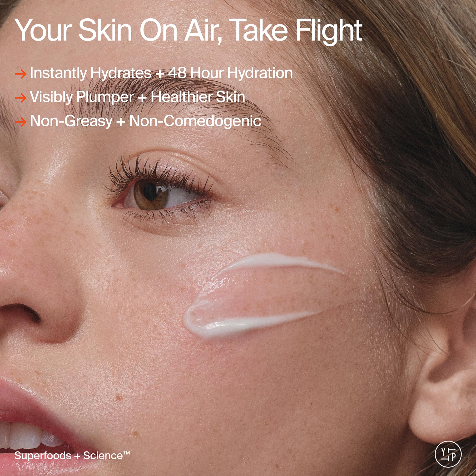 Hand applying cream showing fast absorption and non-greasy finish