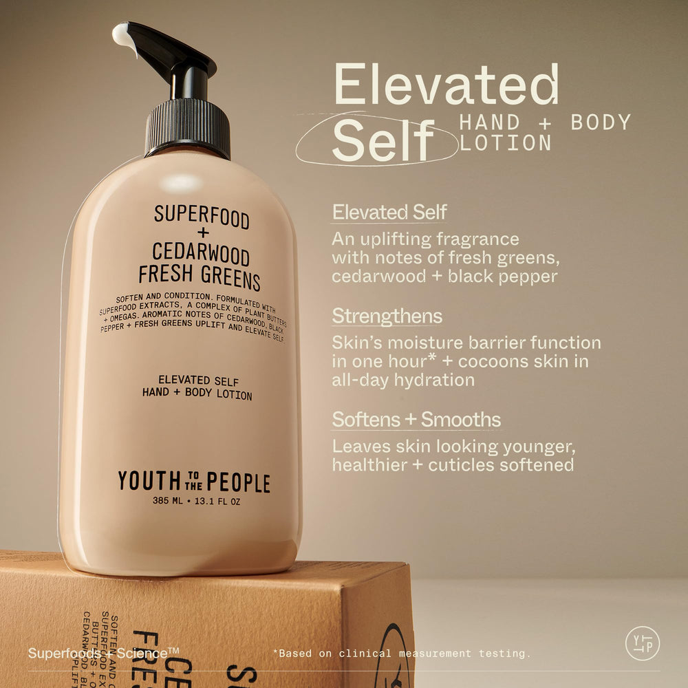 Creamy texture close-up shows non-greasy finish on hands and body.