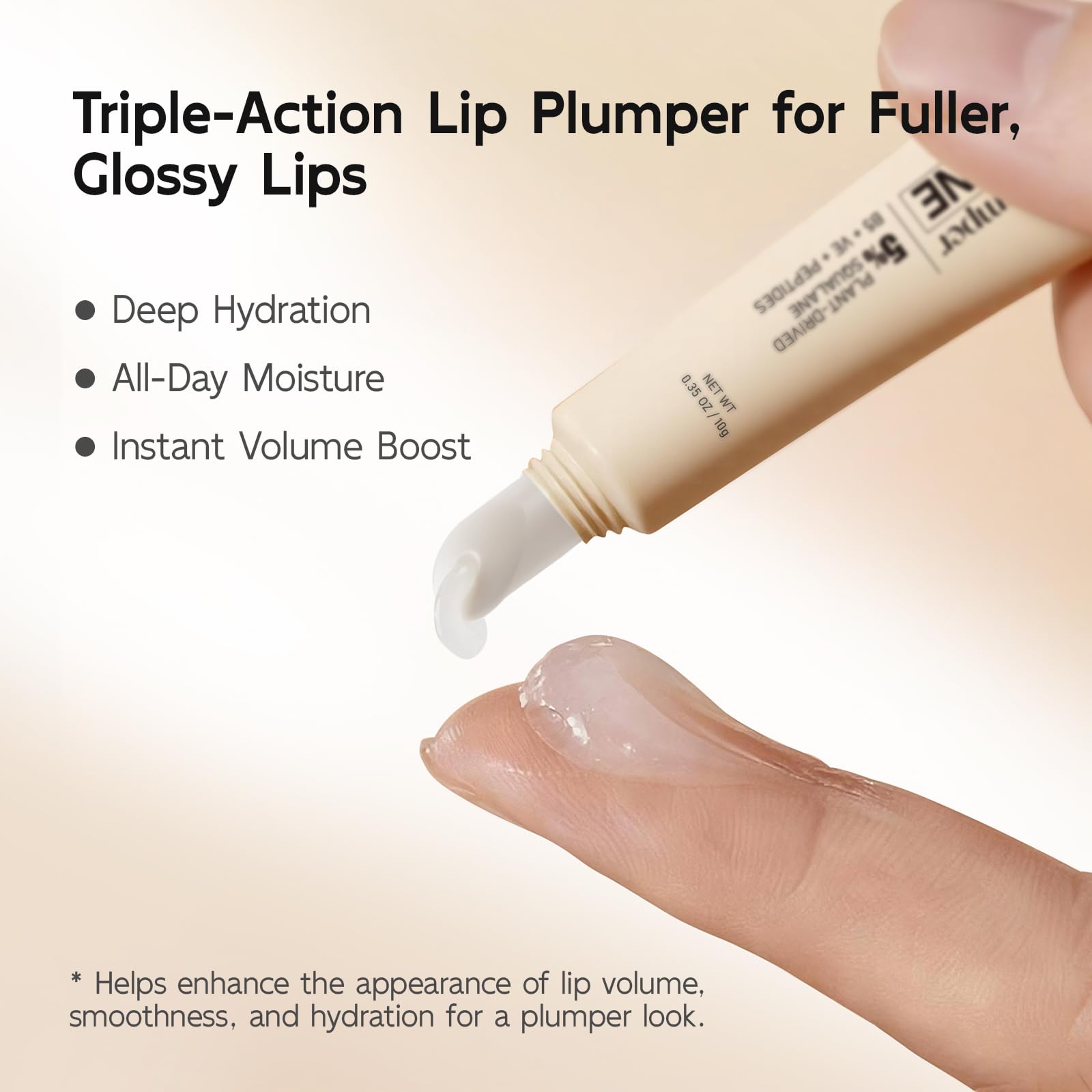 YouthVibe lip plumper being applied on lips for fuller, smoother results.