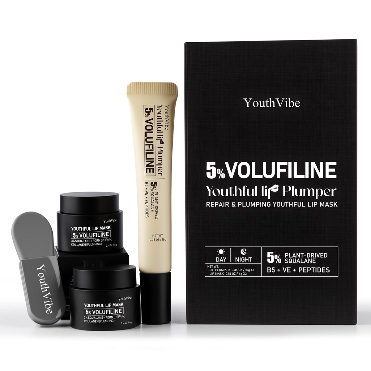 YouthVibe lip plumper gloss tube closeup shows smooth shine and natural fullness