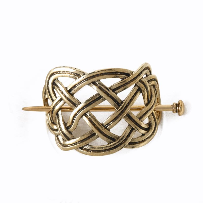 YOVECATHOU Viking Celtic knots hairpin gold, elegant accessory for weddings or special occasions