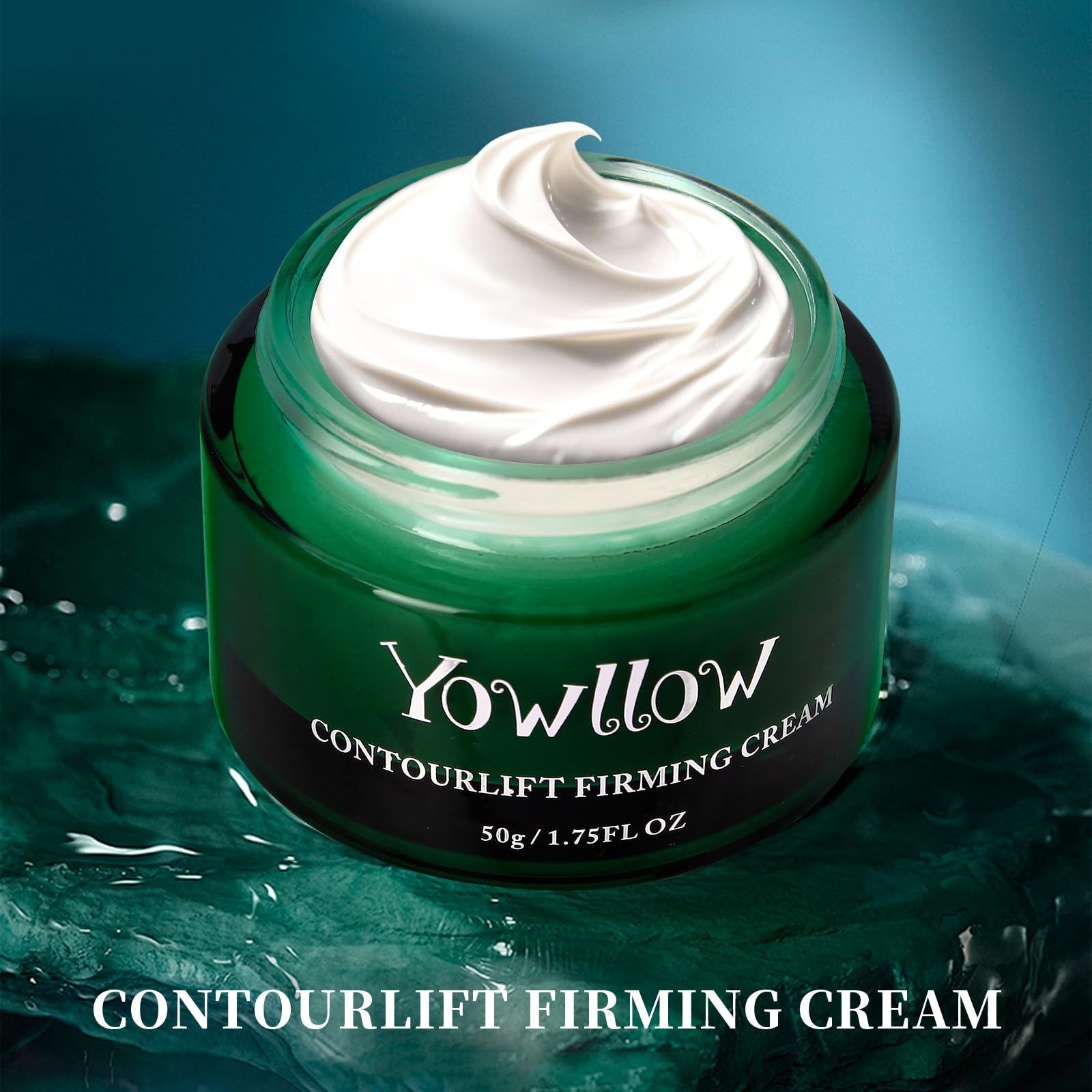 Yowllow anti aging moisturizer cream swirl shows rich texture and deep hydration