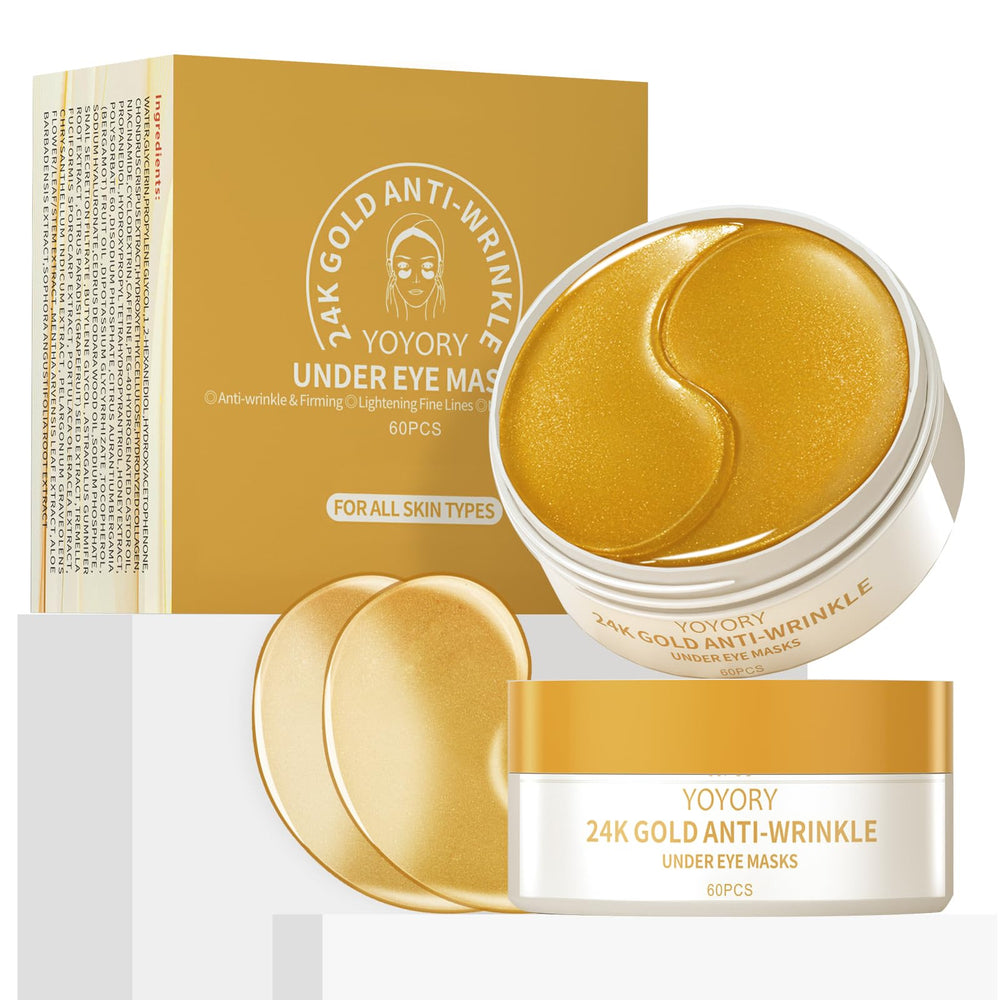 YOYORY 24K Gold Eye Patch for dark circles provides hydrating, cooling relief.