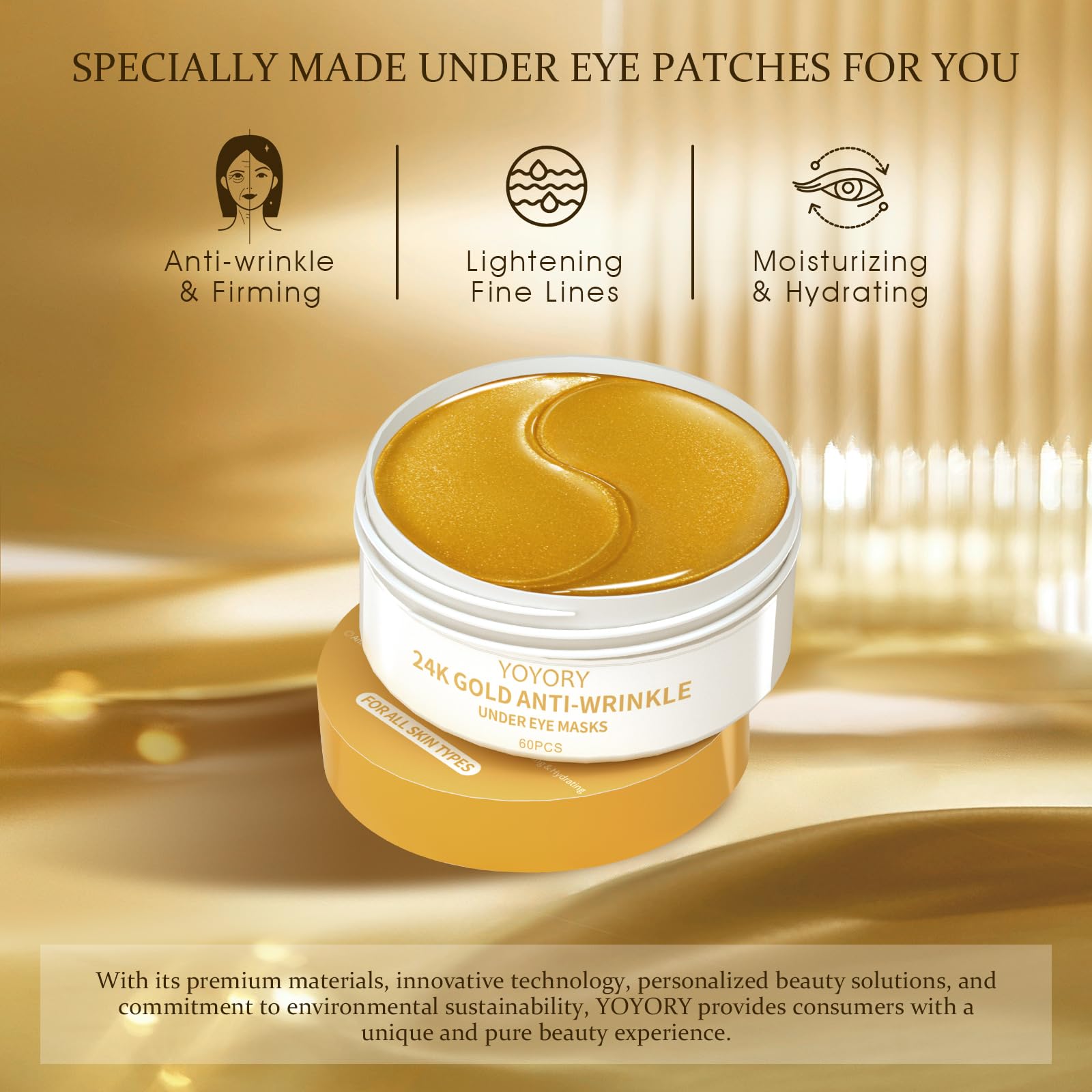 YOYORY 24K Gold Eye Patch smooths fine lines around the eye.