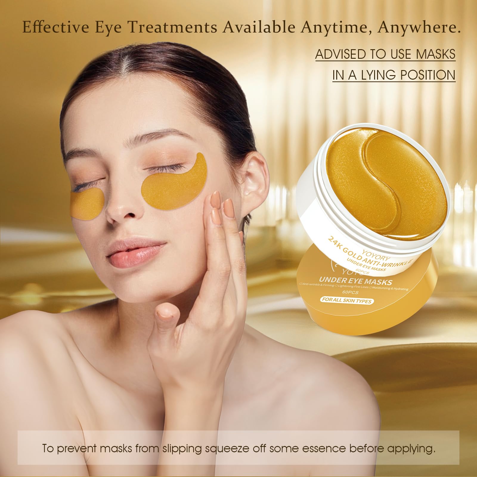 YOYORY 24K Gold Eye Patch delivers deep hydration around the eyes.