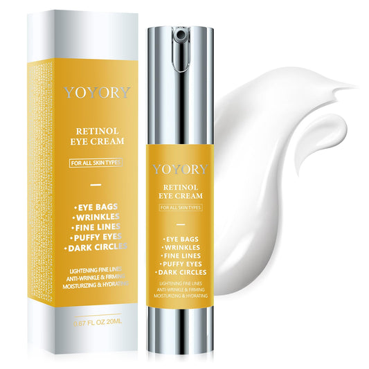 YOYORY Retinol Under Eye Cream bottle with sleek packaging for brightening