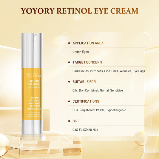 YOYORY temperature-activated applicator demonstrating cooling de-puffing action near the eye.