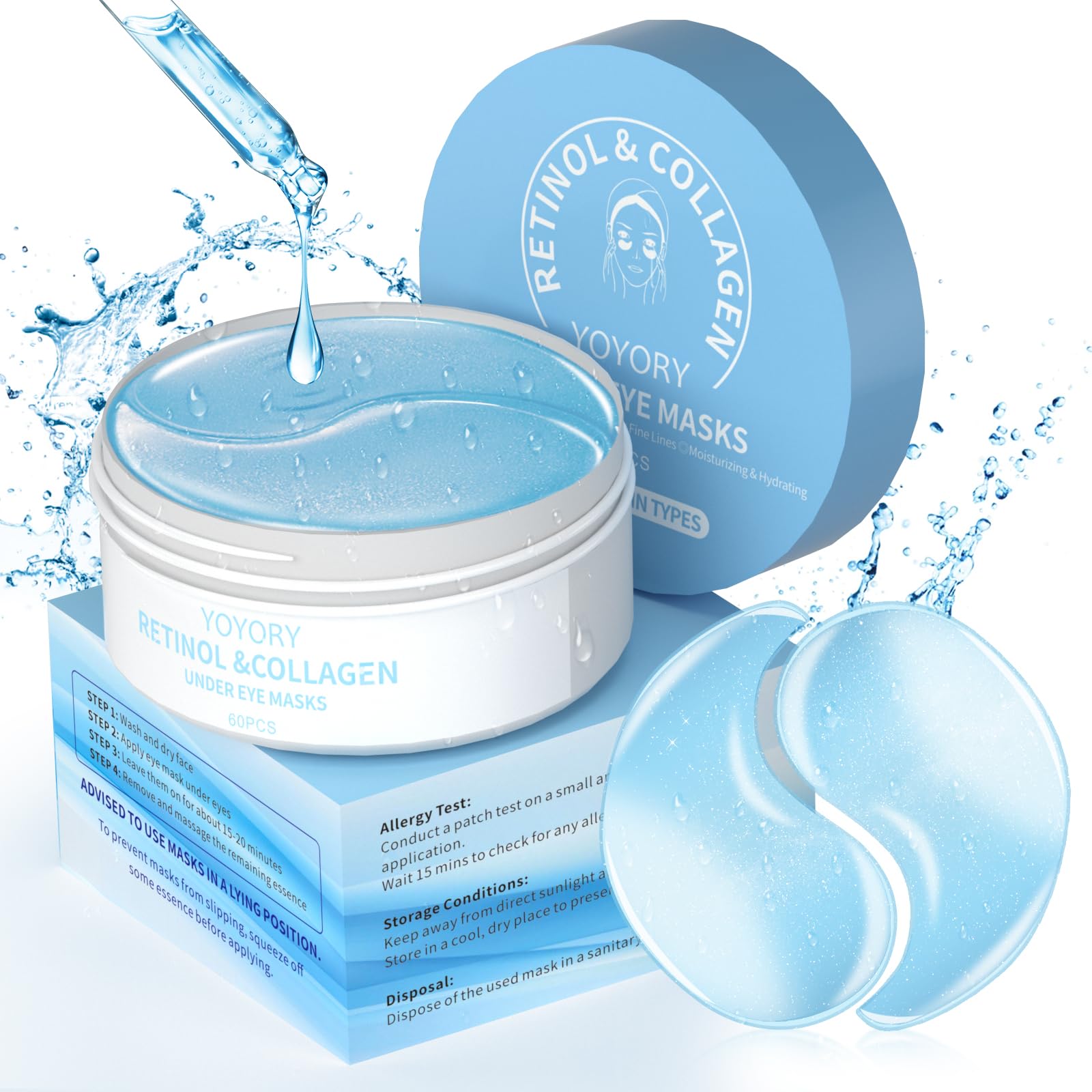 YOYORY hydrogel under-eye patches close-up emphasizing hydration and soothing feel
