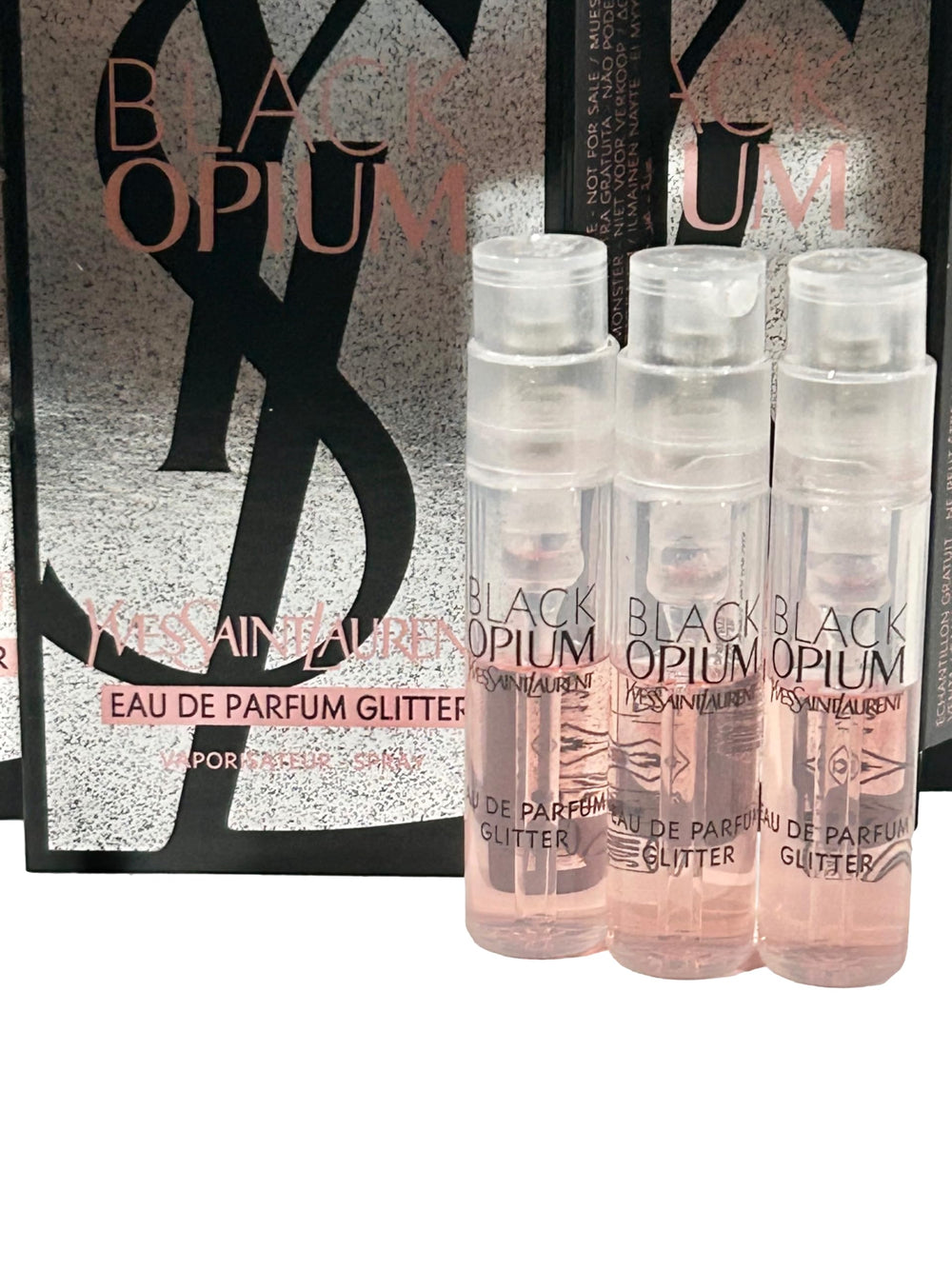 YSL Black Opium glitter sample set of three for quick trials