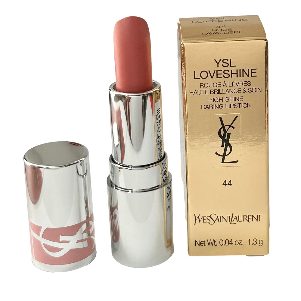 YSL Loveshine Nude Lavalliere mini lipstick swatch for a natural everyday lip