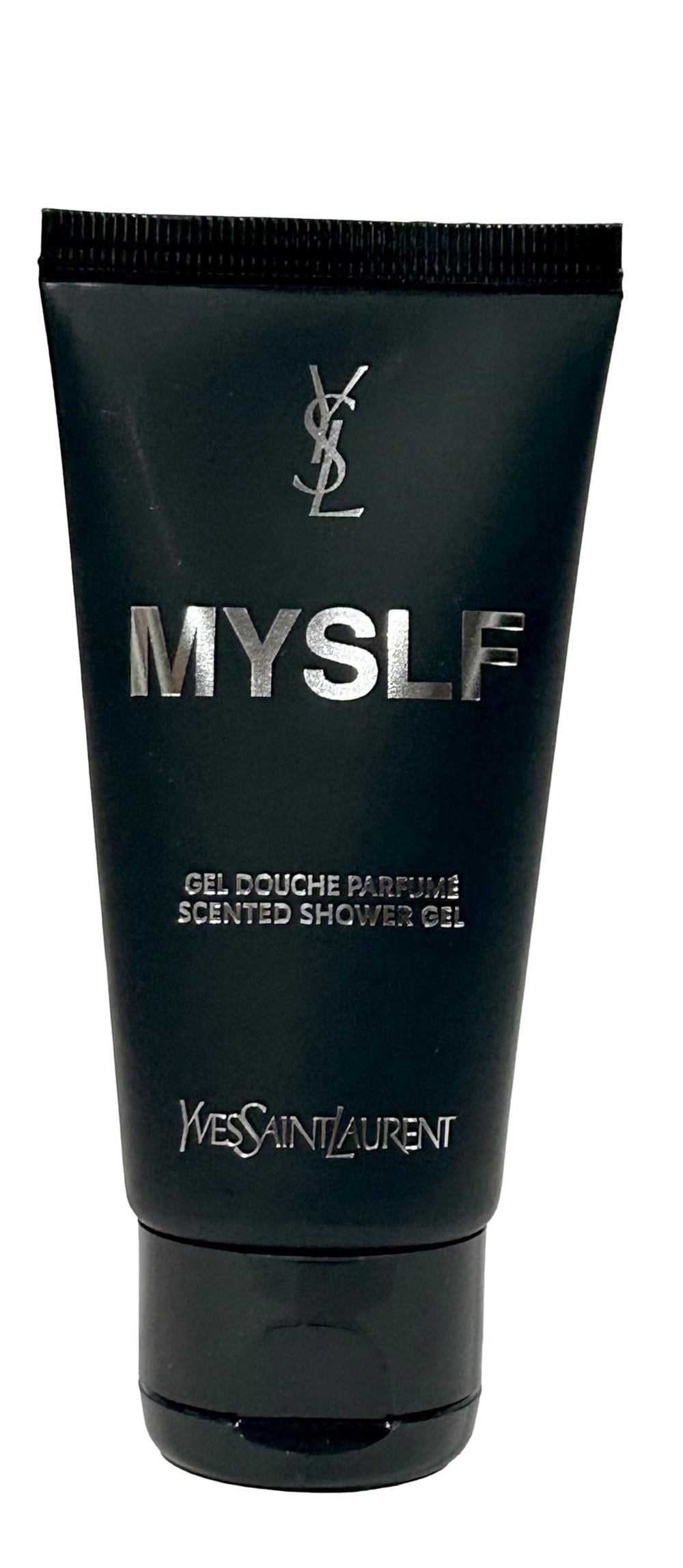 YSL MYSLF Men shower gel mini 50ml front label, ideal travel companion