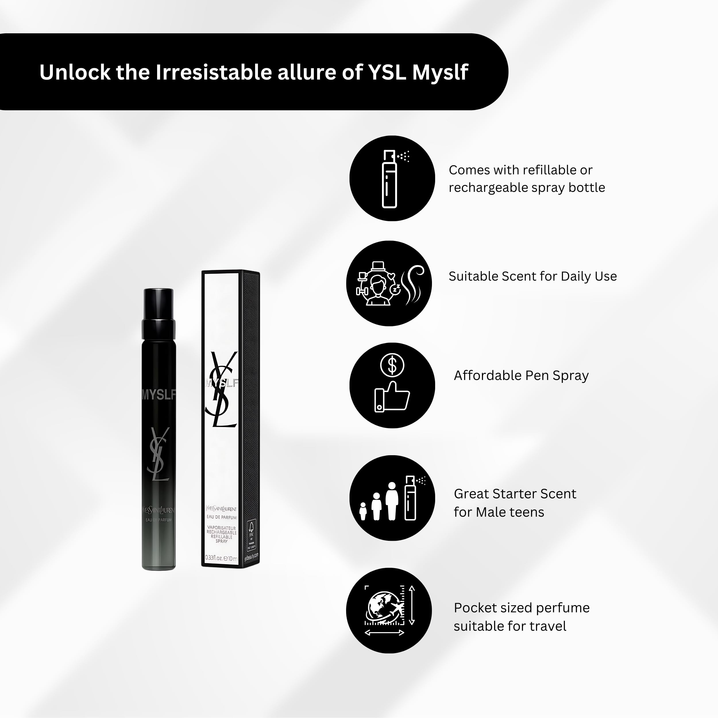 YSL MYSLF travel spray compact for on-the-go use