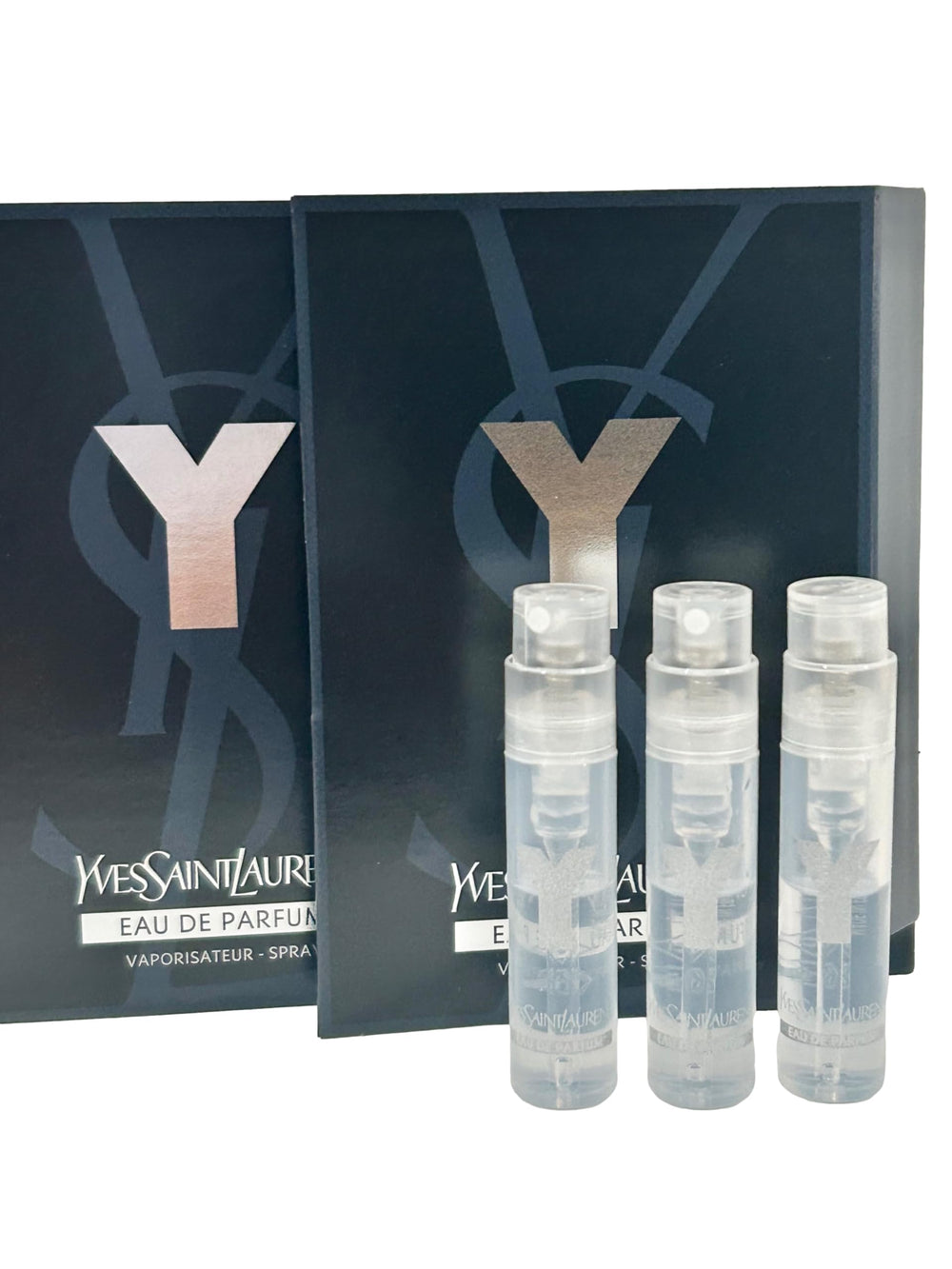 YSL Y Men EDP sample vials, convenient set for testing multiple scents.