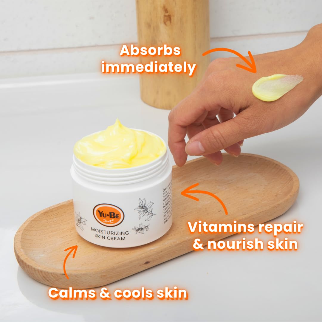 Yu-Be camphor soothing action calms irritation on dry skin.