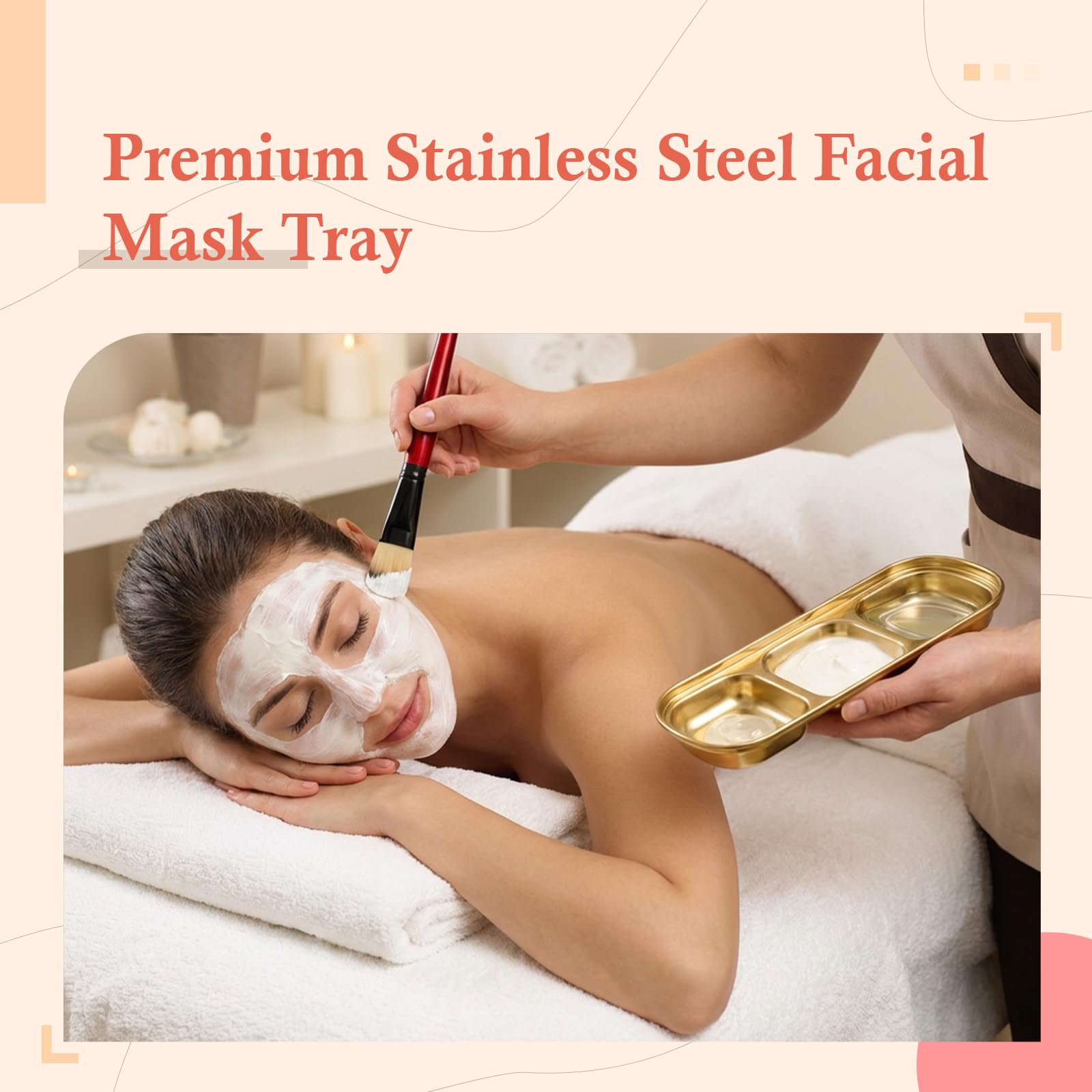 Yuanan stainless steel gold trays with a sleek, hygienic surface for skincare.