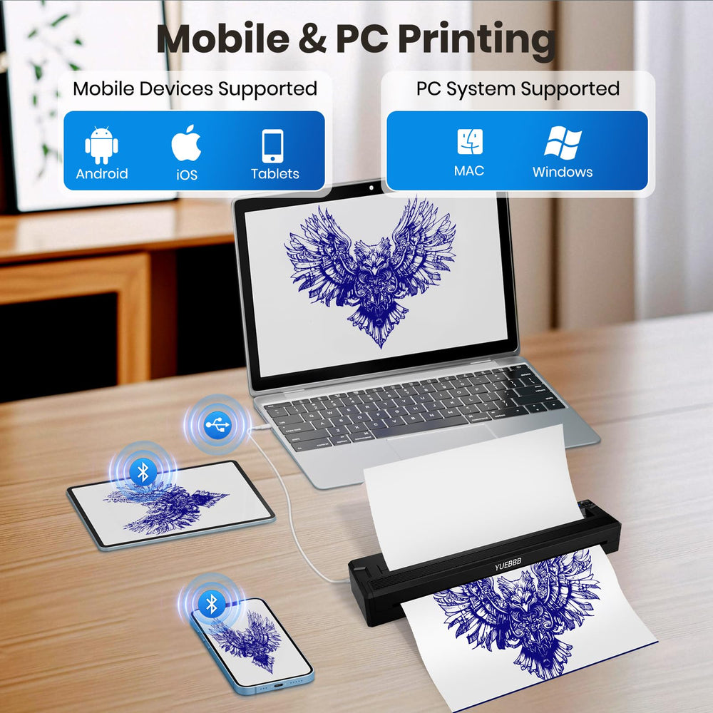 YUEBBB thermal print technology enables inkless stencil production and faster turnarounds.