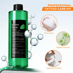 Yuelong green soap dilution setup shows deep-cleaning power for ink and debris.