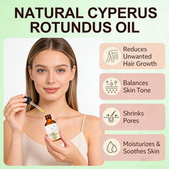 YUEPLATTNMAY Cyperus Rotundus Oil dispensed for mess-free, easy skin application.