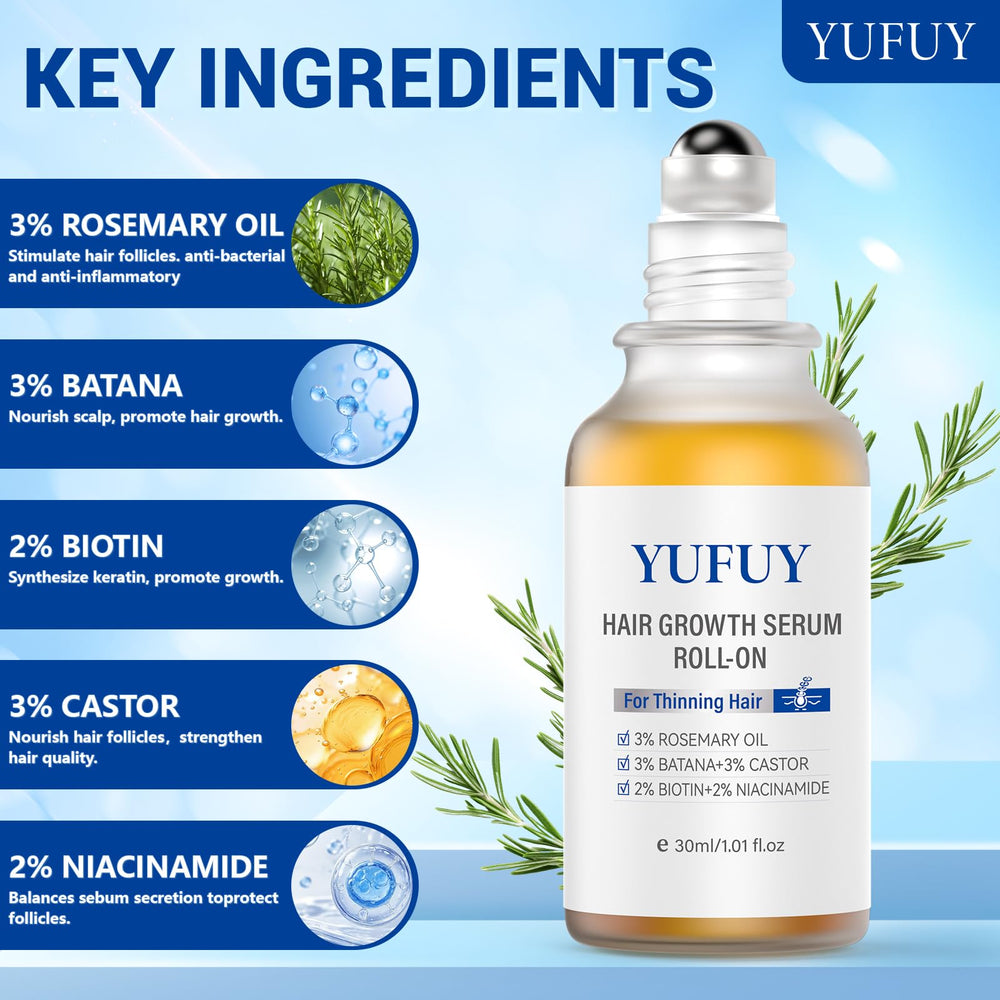 YUFUY Roll-On precision roller delivering controlled scalp coverage