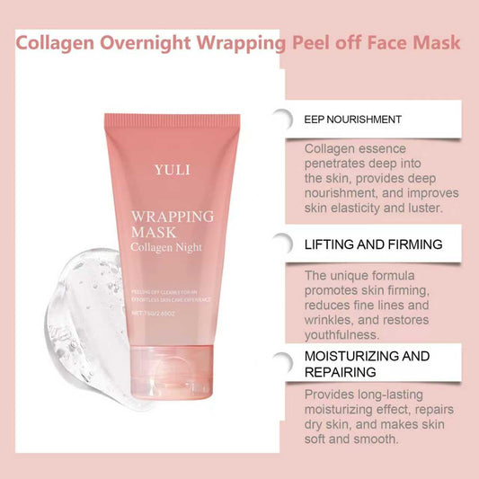 YULI collagen night wrap mask application brush aids even, mess-free coverage.