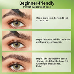 Brow shaping and fullness demonstrated with Yulinlon pen on natural-looking arch