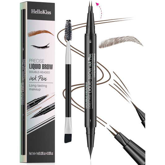 Yulinlon 9708 dual-ended brow pen with micro-tip for natural hair-like strokes