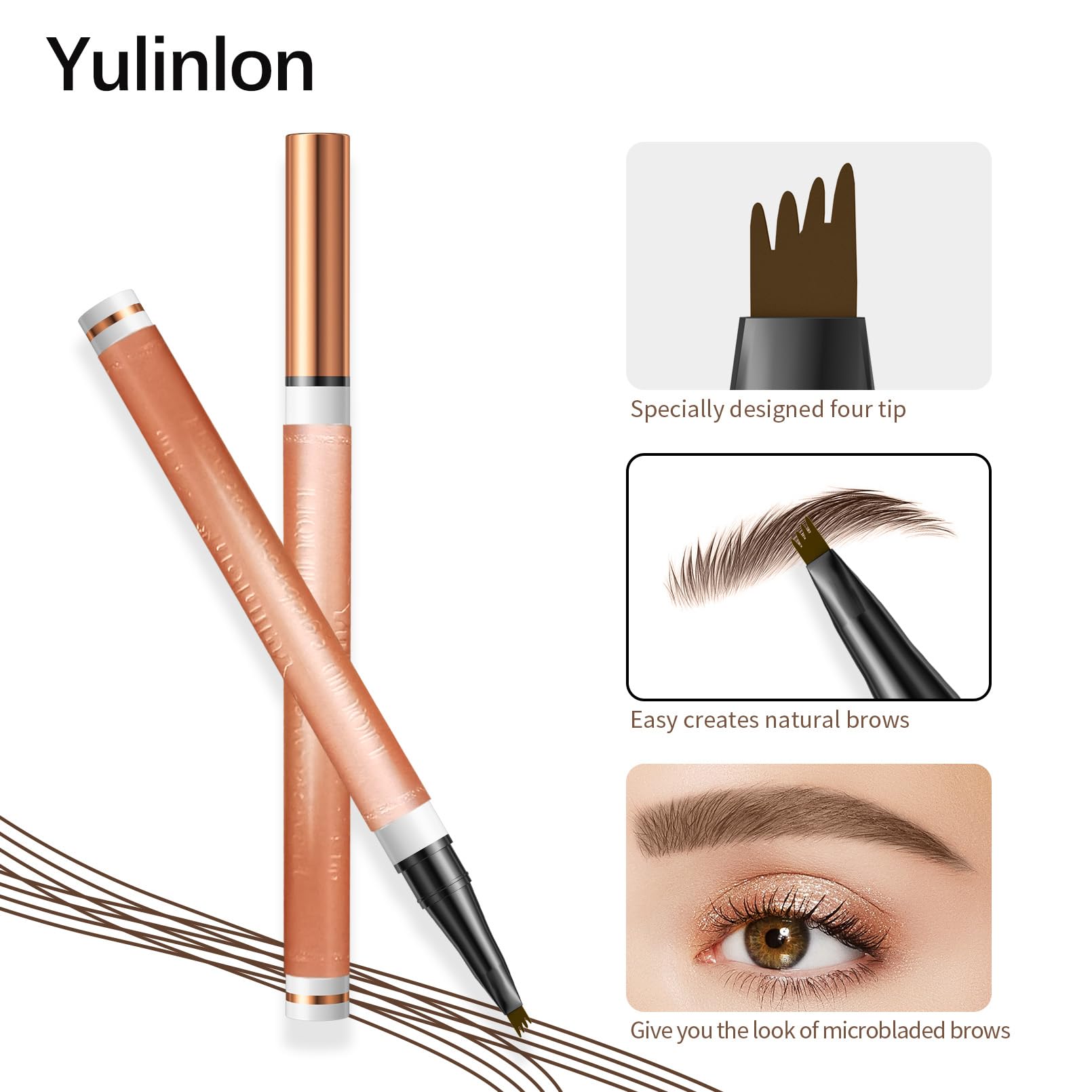 Yulinlon brow pen fills sparse areas with soft strokes