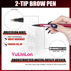 Yulinlon precision 0.01mm tip enables ultra-fine brow detailing.