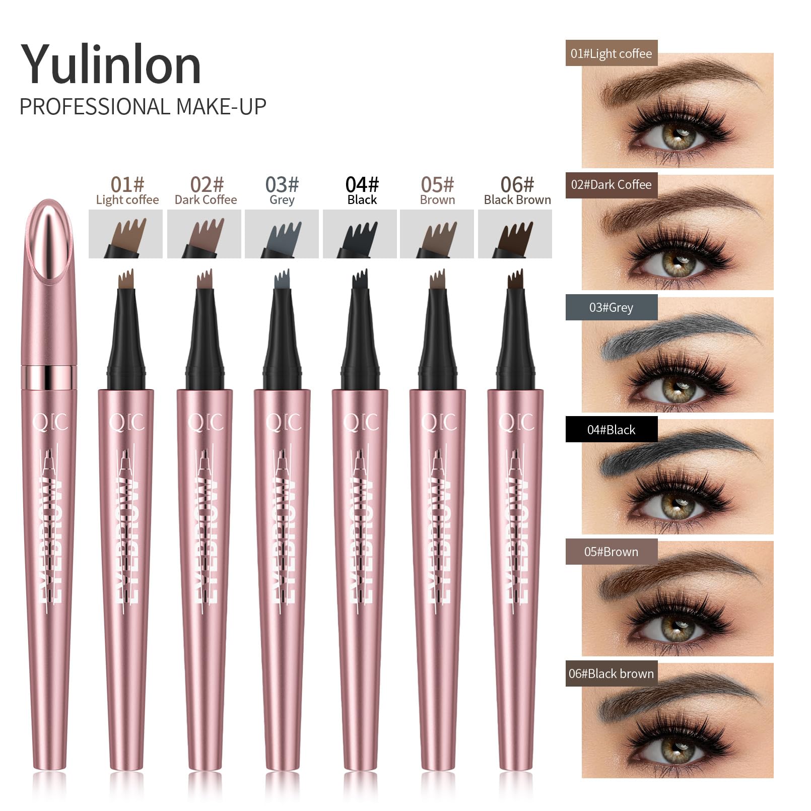 Yulinlon Q708 demonstrates precise brow strokes for natural definition.