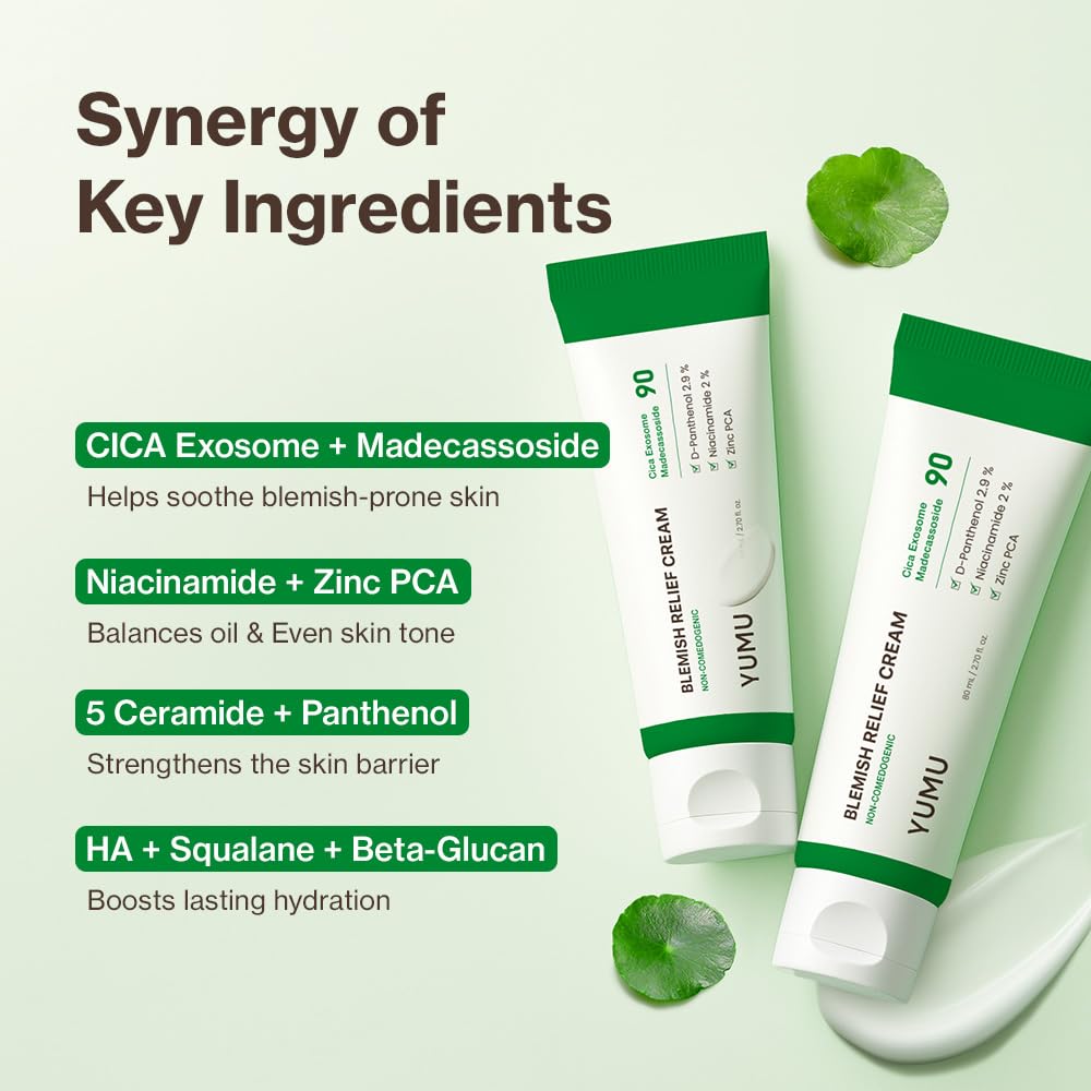Applying YUMU Cica Exosome Zinc Cream in daily skincare routine.