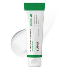 YUMU Cica Exosome Zinc Cream bottle for blemish relief and soothing care.
