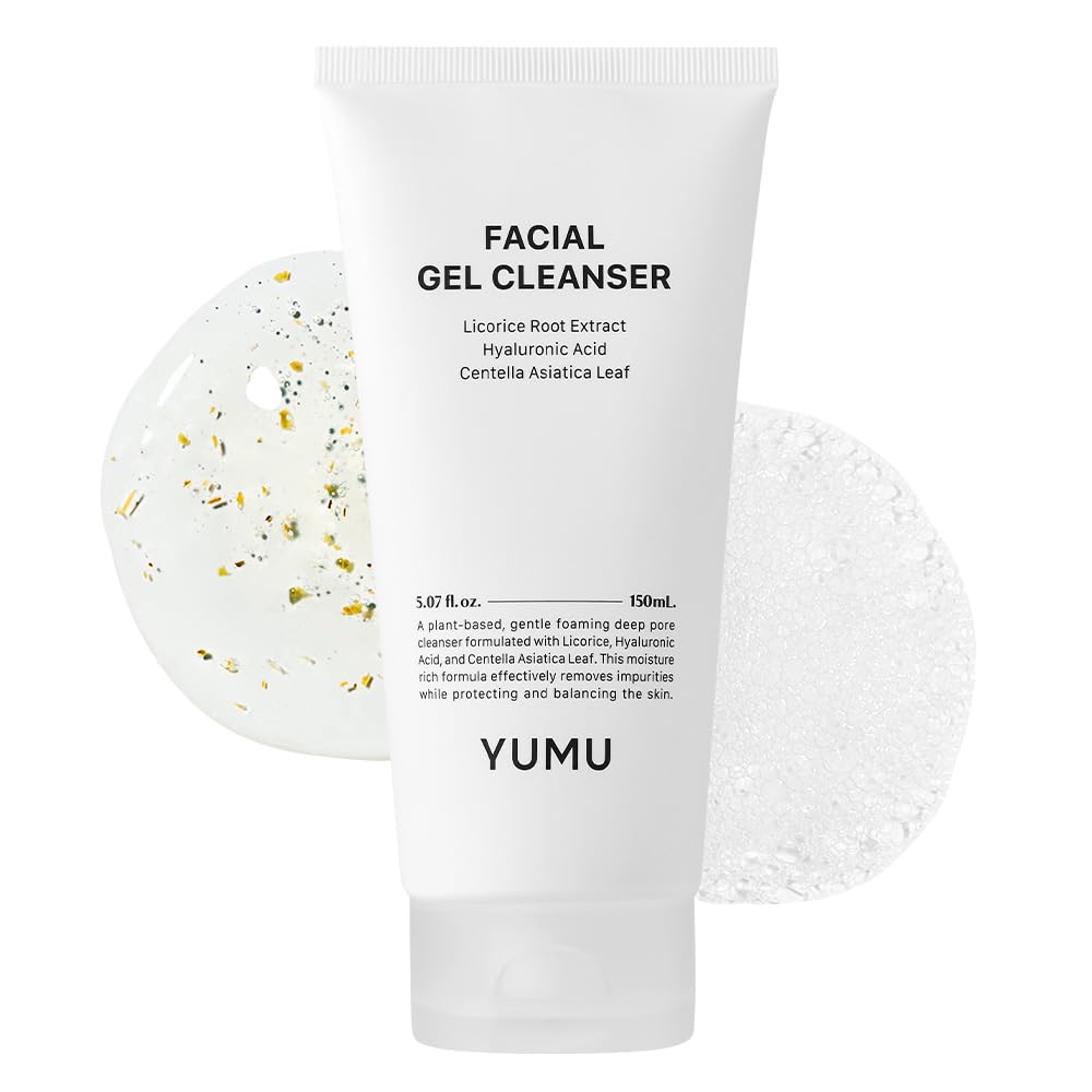 YUMU Licorice Deep Pore Cleanser bottle showing gentle cleansing action.