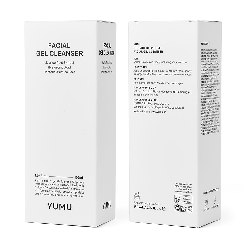 YUMU Licorice Deep Pore Cleanser suitable for sensitive skin and all skin types