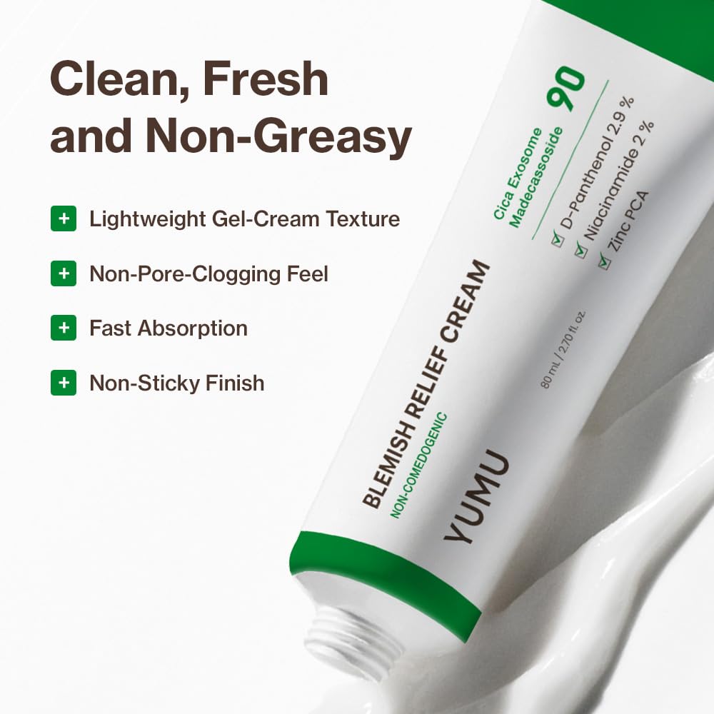 Non-comedogenic gel-cream texture suitable for sensitive, acne-prone skin.