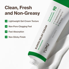Non-comedogenic gel-cream texture suitable for sensitive, acne-prone skin.