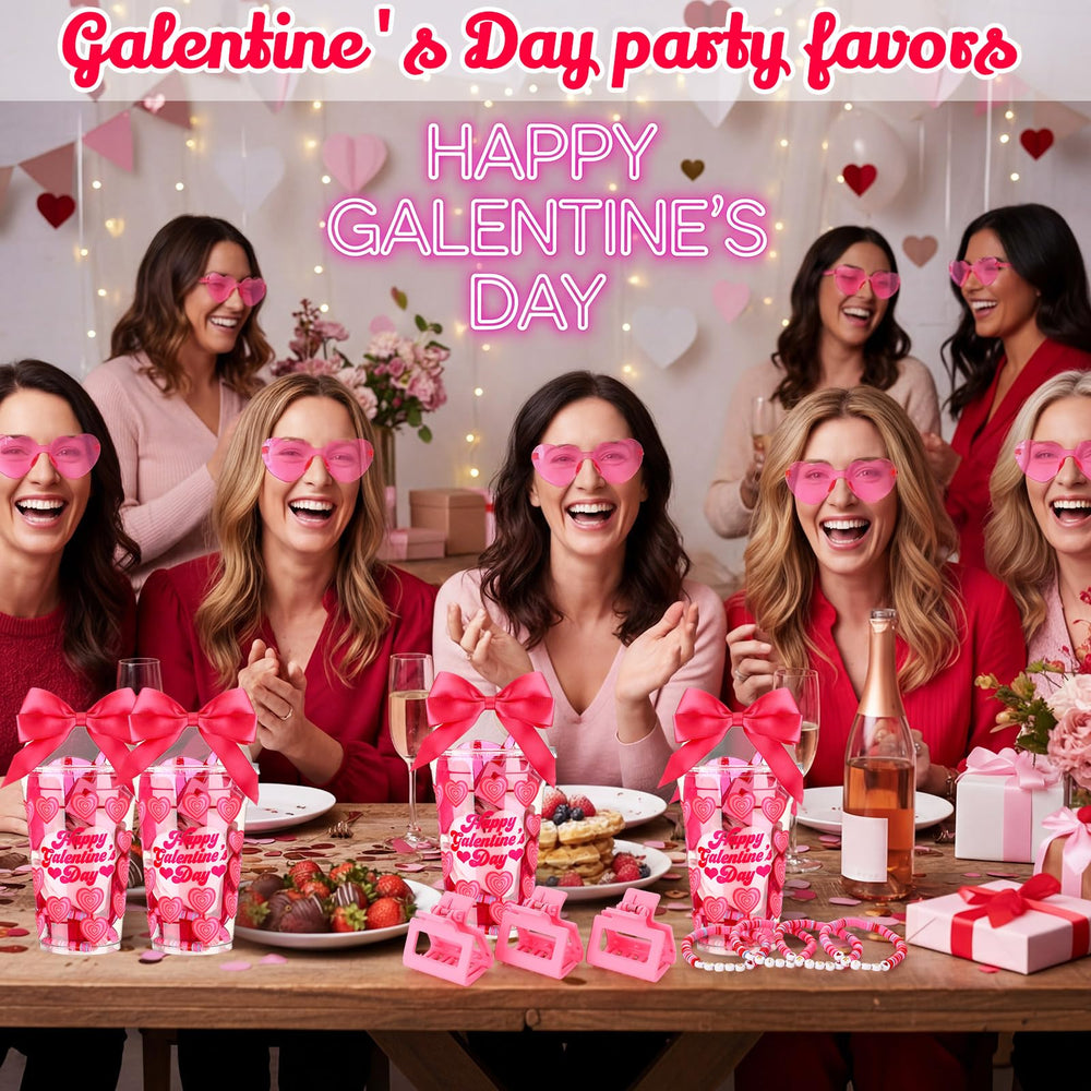Yungyan Galentines Day scrunchies in deep pink for soft, stylish hairstyles.