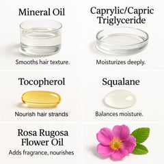Yunmeng product label close-up listing squalane and vitamin E, highlights ingredient transparency benefit
