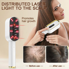 Yuxian Laser Hair Growth Comb teeth close-up highlighting even laser emission for scalp coverage