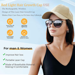 Yuxian Red Light Hair Growth Cap portable design enables cordless use anywhere.