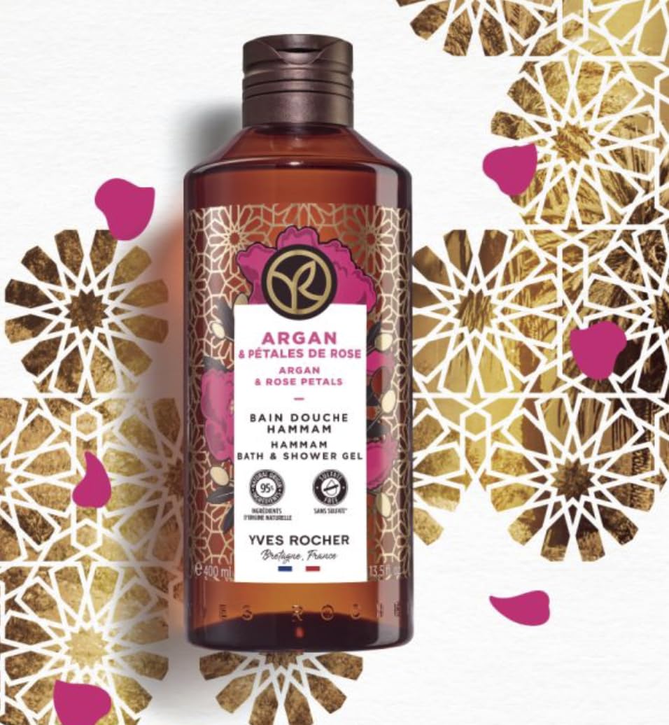 Yves Rocher Argan and Rose Petals gel shows transparent texture with easy rinse