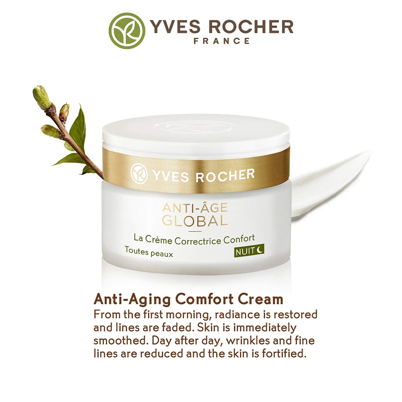 Yves Rocher Bud Nectar-enriched formula supports gentle renewal while you sleep