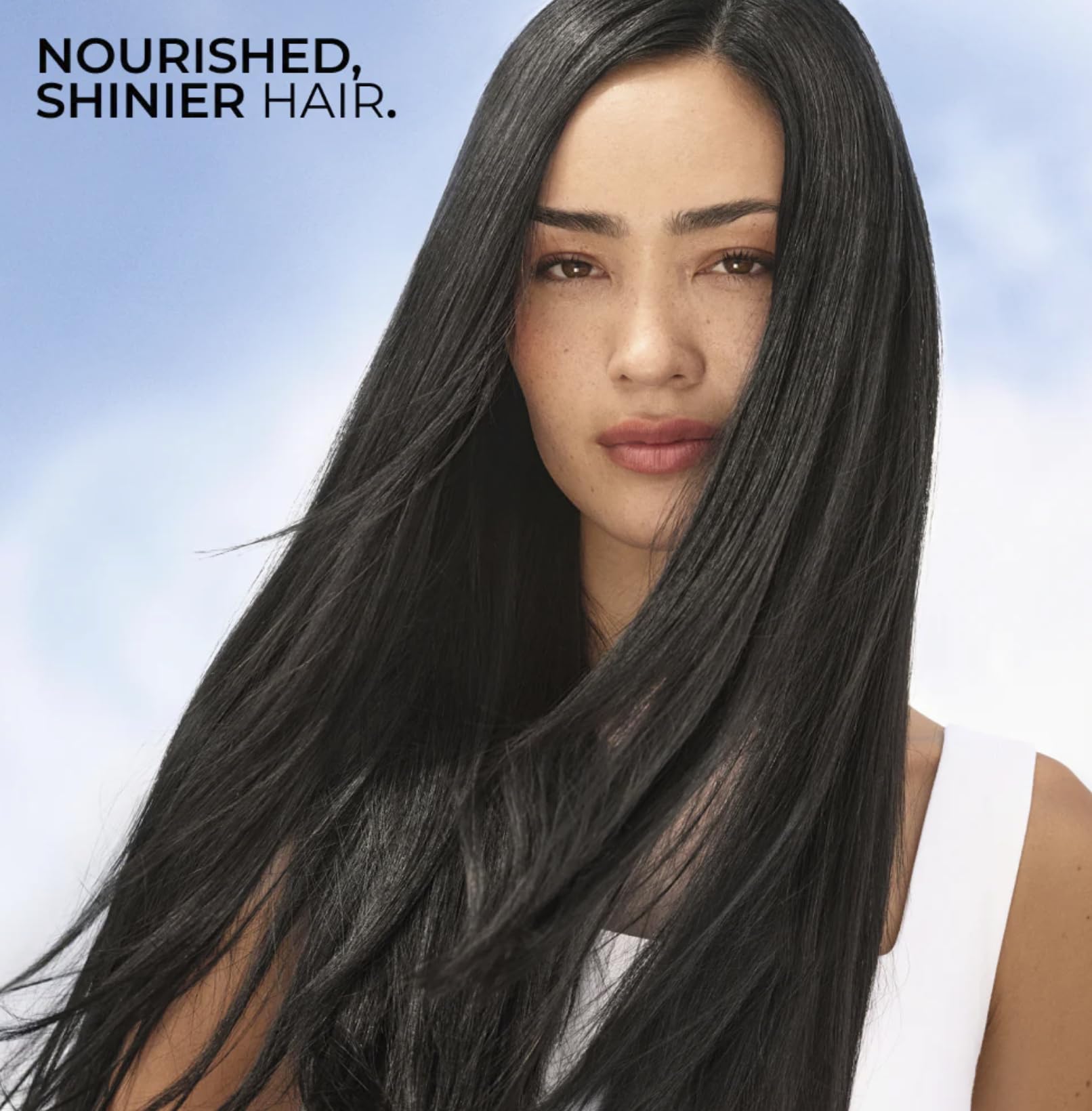 Yves Rocher color-treated hair after use appears bright and silky