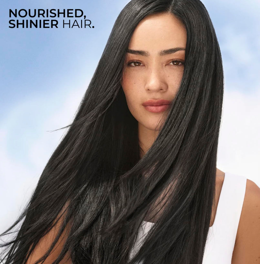 Yves Rocher color-treated hair after use appears bright and silky