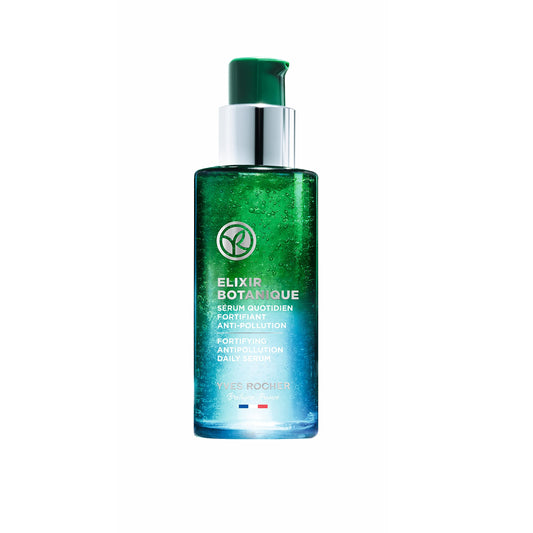 Yves Rocher Elixir Botanique serum bottle closeup for a lightweight daily protector