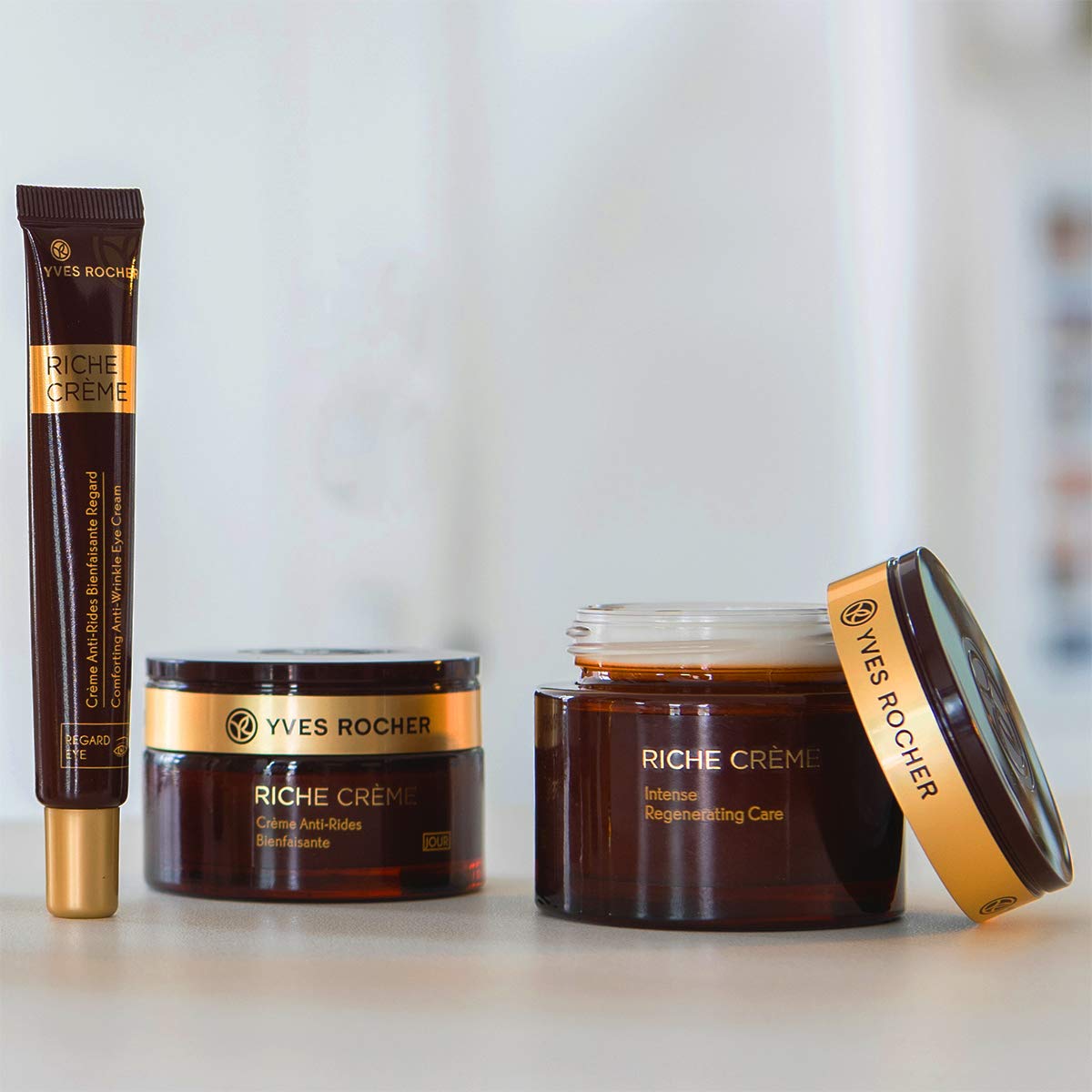Yves Rocher Eye Cream Riche vegan formula label with dermatological testing, safe for sensitive skin